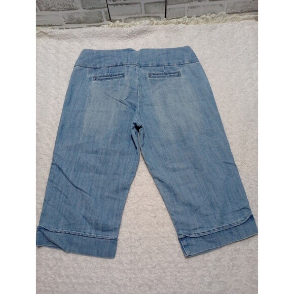 Lee Riders Jean Shorts Women’s Sz 7/8M Bermuda Blue Denim Botton And Zipper - Picture 5 of 12